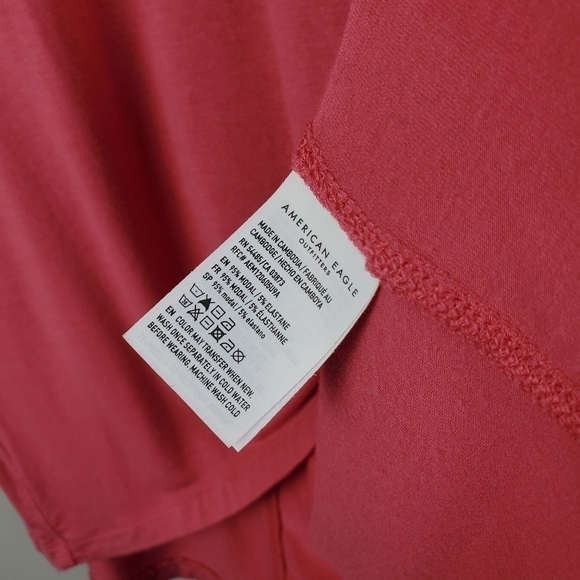 American Eagle Pink Coral Soft and Sexy Short Sleeve Tee XS - Picture 4 of 5